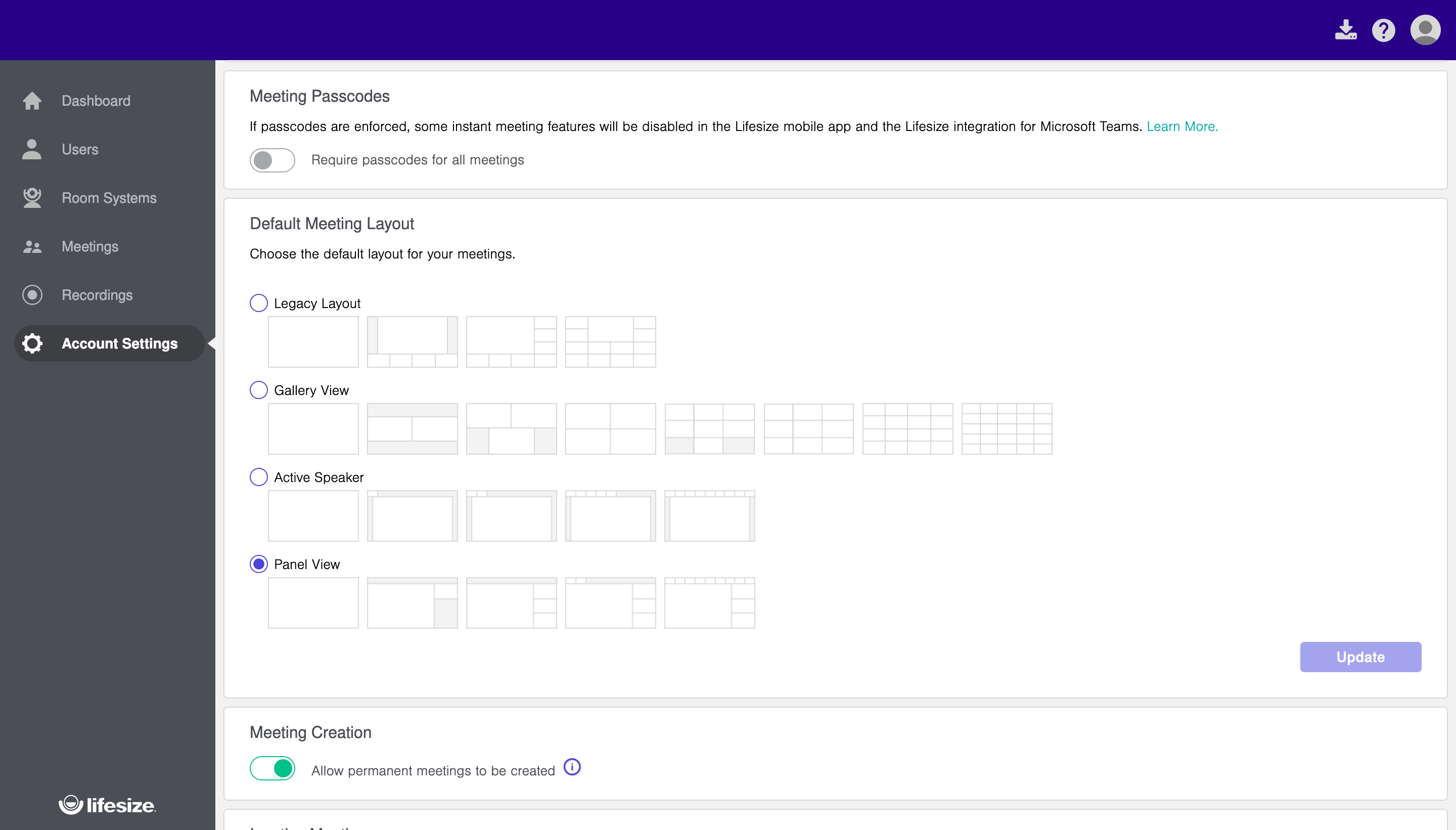 NOW AVAILABLE New Default Meeting Layouts in Admin Console